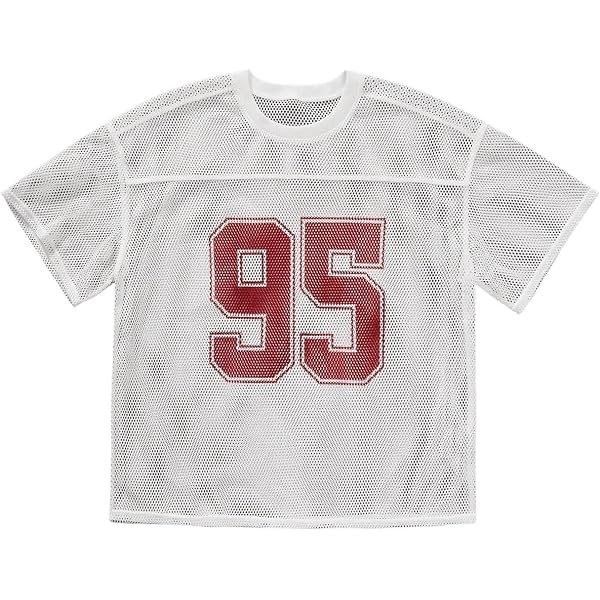 SOLY HUX Men's Jersey Shirts Mesh Number Graphic Crew Neck Short